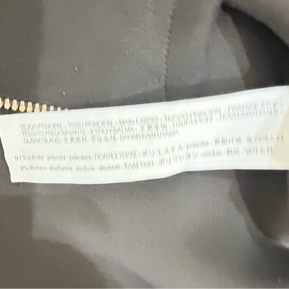 Zara black faux suede back exposed zipper with pull tab short sleeve top small - Picture 11 of 11